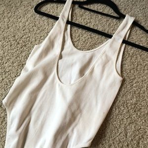 Forever 21 ribbed white bodysuit